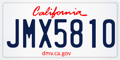 CA license plate JMX5810