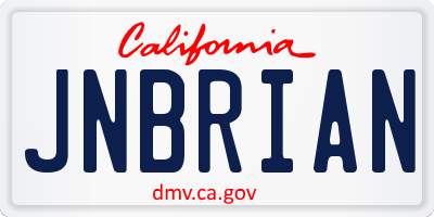 CA license plate JNBRIAN