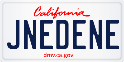 CA license plate JNEDENE