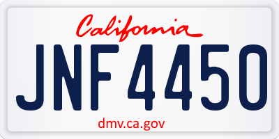 CA license plate JNF4450