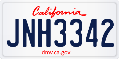 CA license plate JNH3342