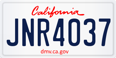 CA license plate JNR4037