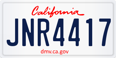 CA license plate JNR4417