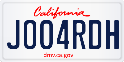 CA license plate JO04RDH