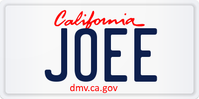 CA license plate JOEE