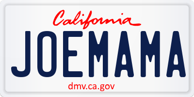 CA license plate JOEMAMA