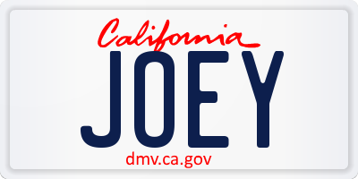 CA license plate JOEY