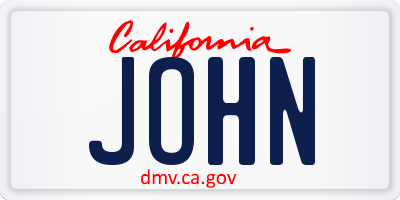 CA license plate JOHN