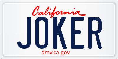 CA license plate JOKER