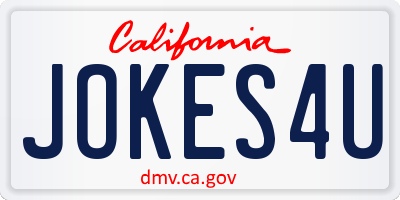 CA license plate JOKES4U