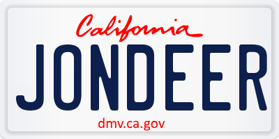 CA license plate JONDEER