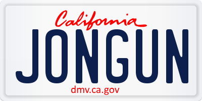 CA license plate JONGUN