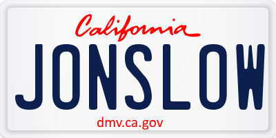 CA license plate JONSLOW