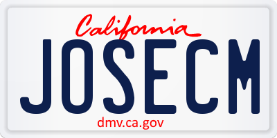 CA license plate JOSECM