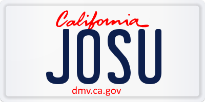 CA license plate JOSU