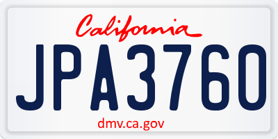 CA license plate JPA3760