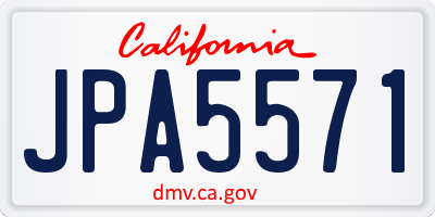 CA license plate JPA5571