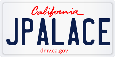 CA license plate JPALACE