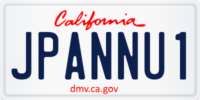 CA license plate JPANNU1