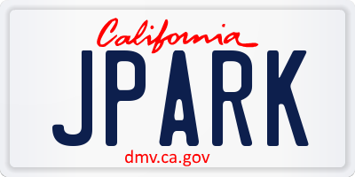 CA license plate JPARK