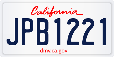 CA license plate JPB1221