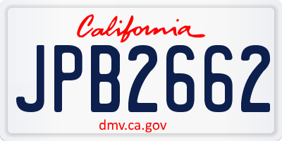 CA license plate JPB2662