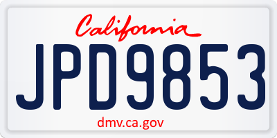 CA license plate JPD9853