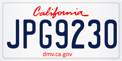 CA license plate JPG9230