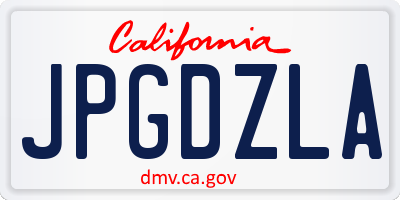 CA license plate JPGDZLA