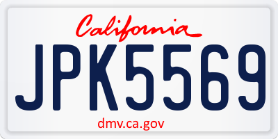 CA license plate JPK5569