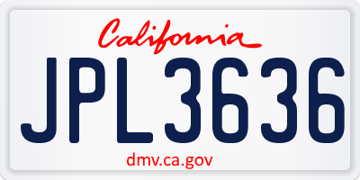 CA license plate JPL3636