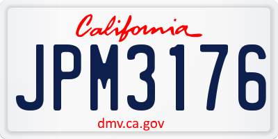 CA license plate JPM3176