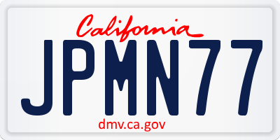 CA license plate JPMN77