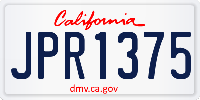 CA license plate JPR1375