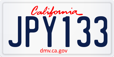 CA license plate JPY133