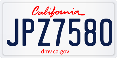 CA license plate JPZ7580