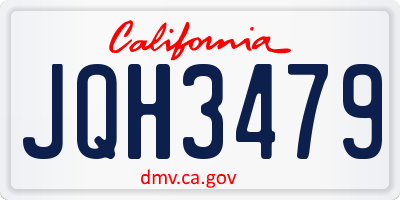 CA license plate JQH3479