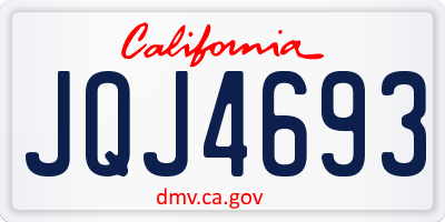 CA license plate JQJ4693