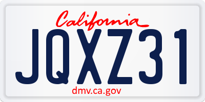 CA license plate JQXZ31