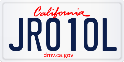 CA license plate JR010L