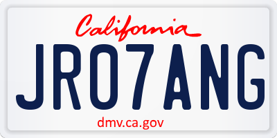 CA license plate JR07ANG