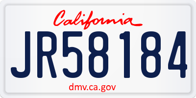 CA license plate JR58184