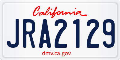 CA license plate JRA2129