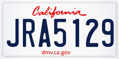 CA license plate JRA5129