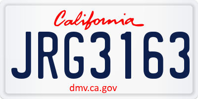 CA license plate JRG3163