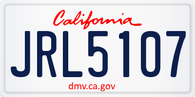 CA license plate JRL5107