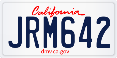 CA license plate JRM642