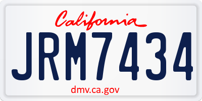 CA license plate JRM7434