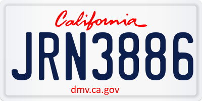 CA license plate JRN3886