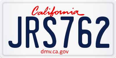 CA license plate JRS762